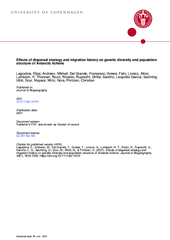(PDF) Effects of dispersal strategy and migration history on genetic ...
