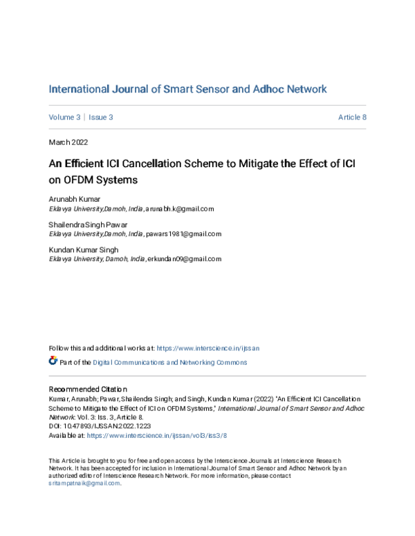 (PDF) An Efficient ICI Cancellation Scheme to Mitigate the Effect of ...
