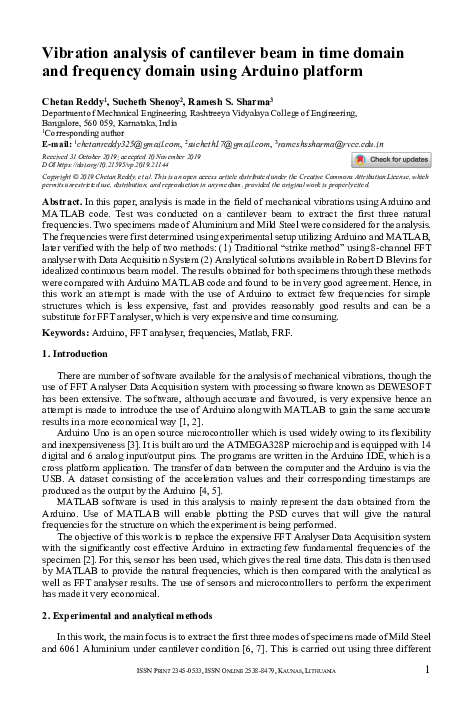 (PDF) Vibration analysis of cantilever beam in time domain and ...