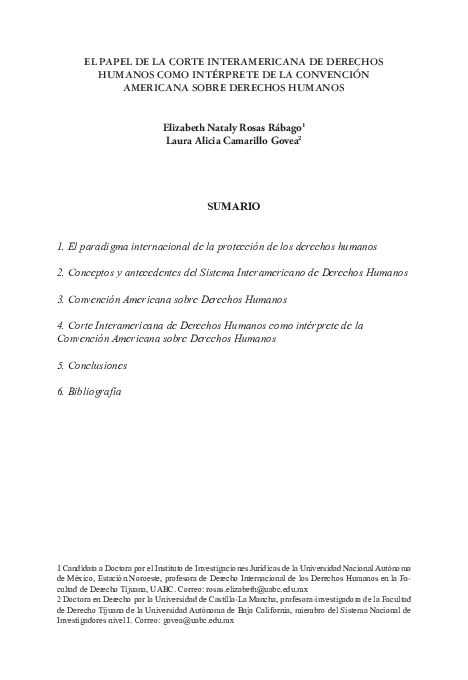 (PDF) El papel de la Corte Interamericana de Derechos Humanos como ...