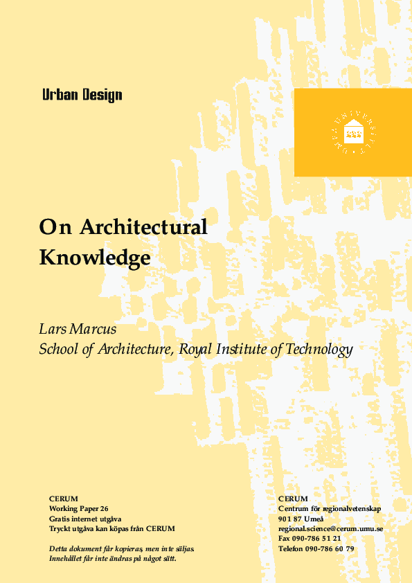 (PDF) On Architectural Knowledge
