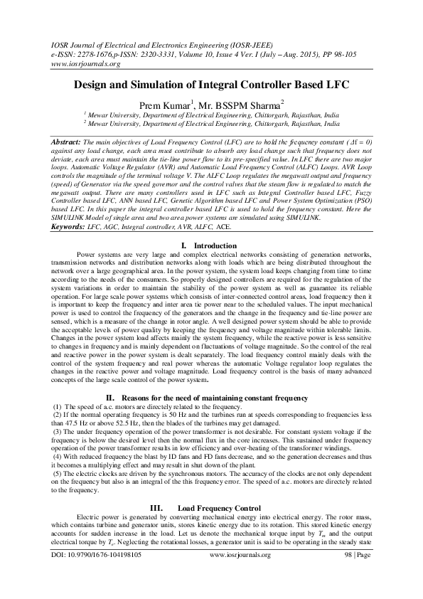 (PDF) Reinforcement learning based PID controller design for LFC in a ...