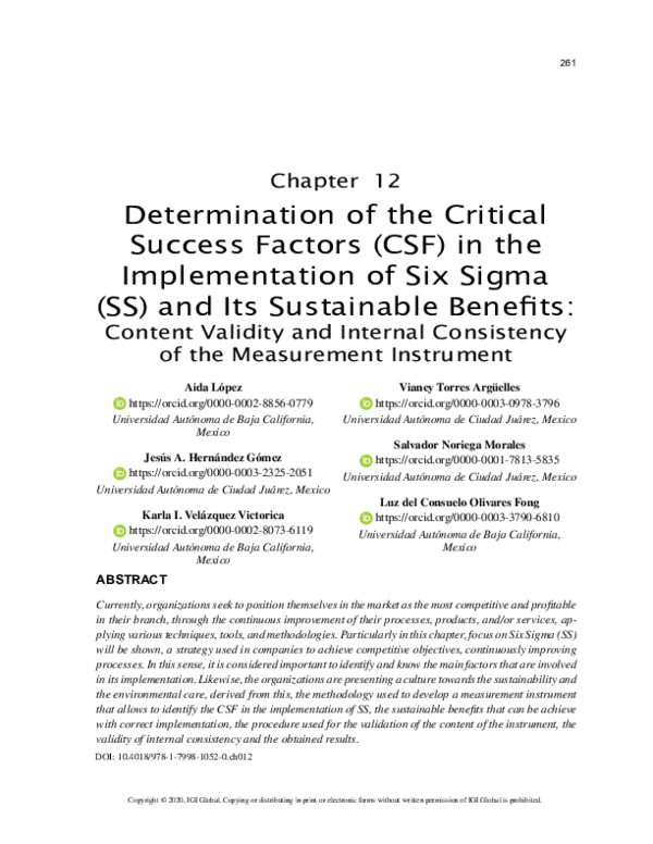 (PDF) Determination of the Critical Success Factors (CSF) in the ...