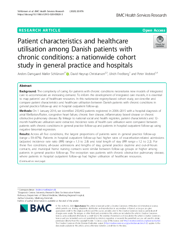 (PDF) Patient characteristics and healthcare utilization patterns ...