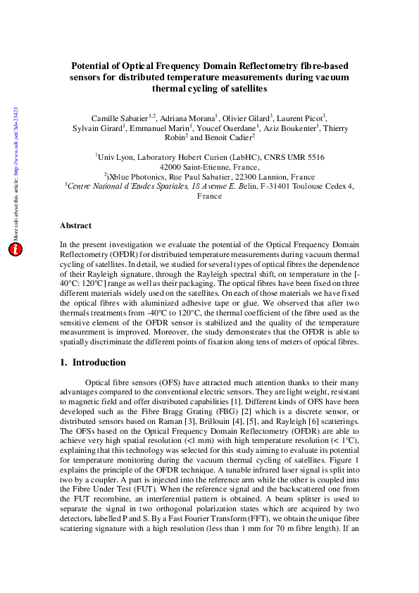 (PDF) Potential of Optical Frequency Domain Reflectometry fiber-based ...