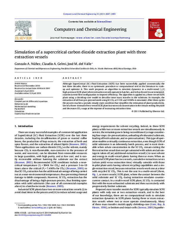 (PDF) Simulation of a supercritical carbon dioxide extraction plant ...