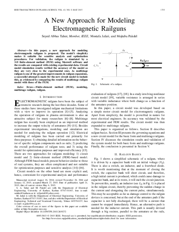 (PDF) A New Approach for Modeling Electromagnetic Railguns