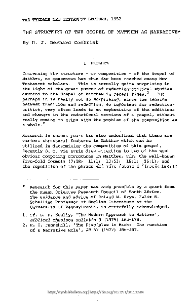 (PDF) The Structure of the Gospel of Matthew as Narrative