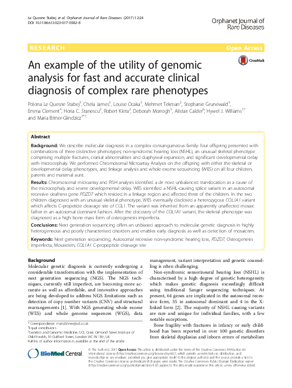 (PDF) An example of the utility of genomic analysis for fast and ...