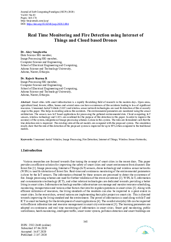(PDF) Real Time Monitoring and Fire Detection using Internet of Things ...