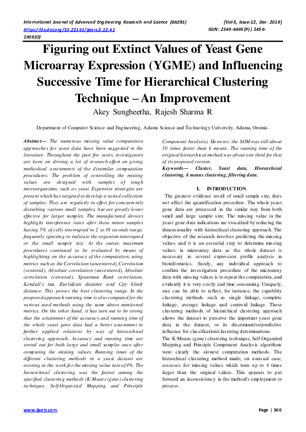 (PDF) Figuring out Extinct Values of Yeast Gene Microarray Expression ...