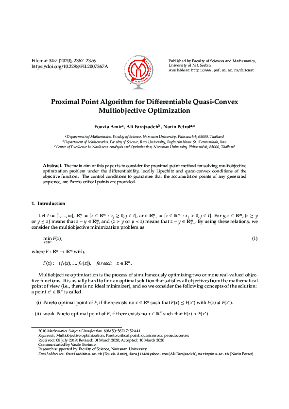 (PDF) Proximal point algorithm for differentiable quasi-convex ...