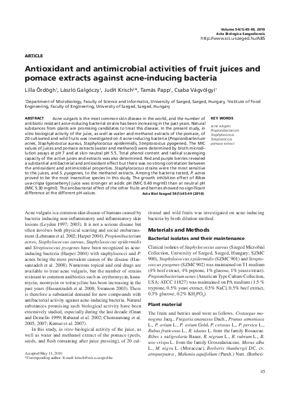 (PDF) Antioxidant and antimicrobial activities of fruit juices and ...