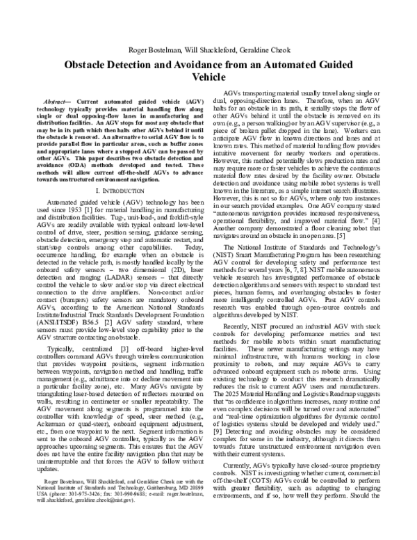 (DOC) Obstacle Detection and Avoidance from an Automated Guided Vehicle ...