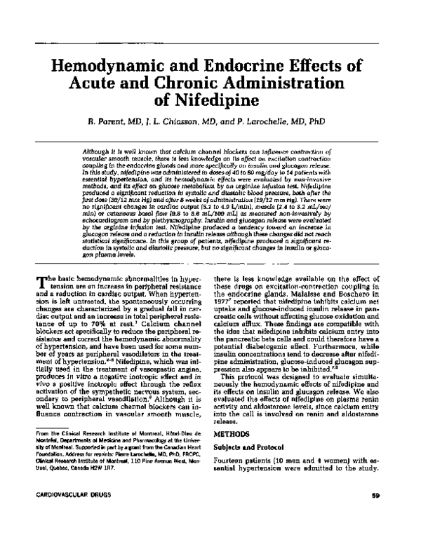 (PDF) Hemodynamic and Endocrine Effects of Acute and Chronic ...