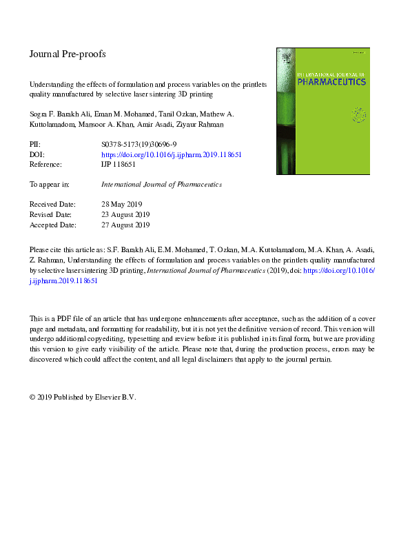 (PDF) Understanding the effects of formulation and process variables on ...