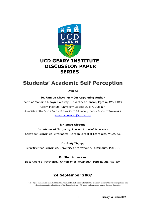 (PDF) Students' Academic Self-Perception