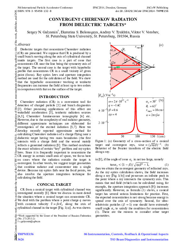 (PDF) Convergent Cherenkov Radiation from Dielectric Targets