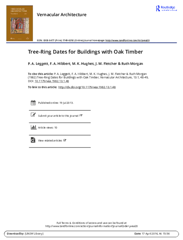 (PDF) Tree-Ring Dates for Buildings with Oak Timber