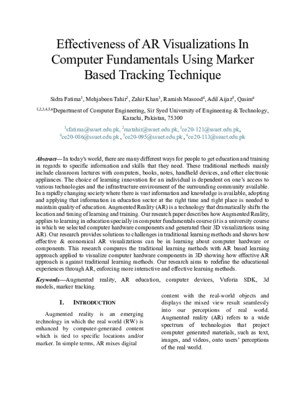 (PDF) Effectiveness of AR Visualizations In Computer Fundamentals Using ...