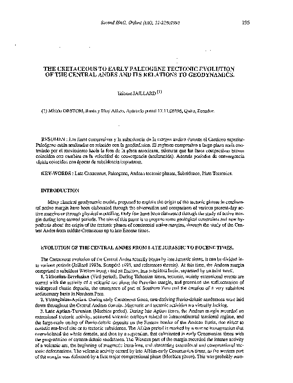 (PDF) The Cretaceous to Early Paleogene Tectonic Evolution of the ...