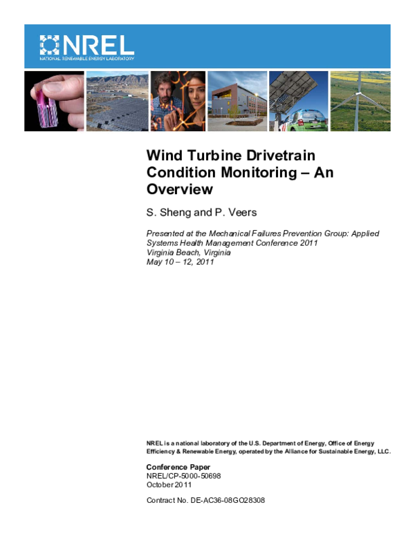 (PDF) Wind Turbine Drivetrain Condition Monitoring -An Overview