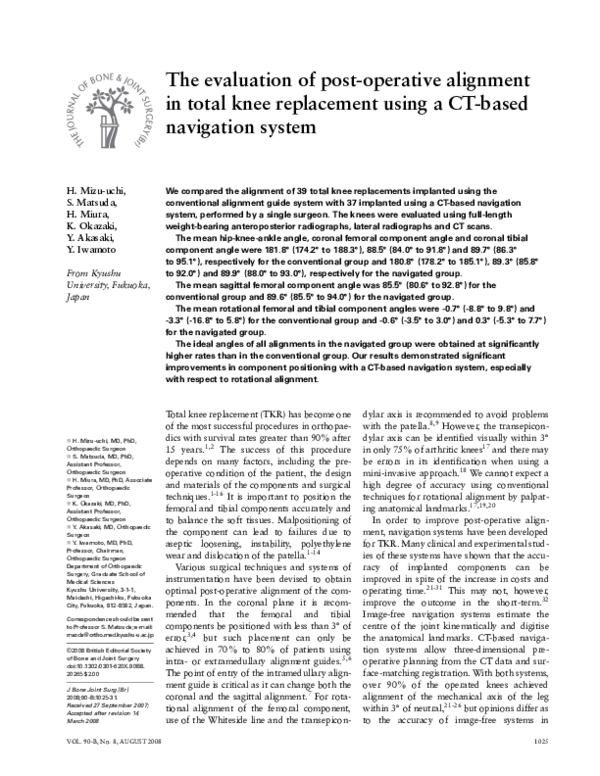 (PDF) The evaluation of post-operative alignment in total knee ...