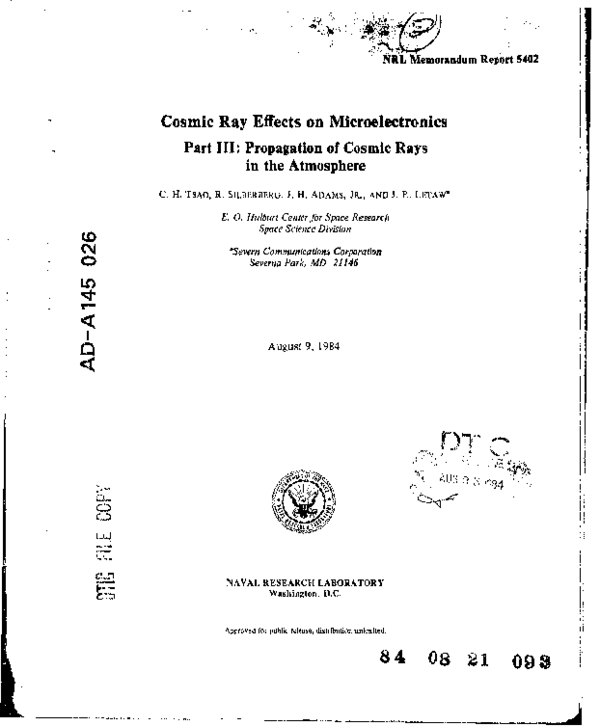 (PDF) Cosmic Ray Effects on Microelectronics. Part 3. Propagation of ...