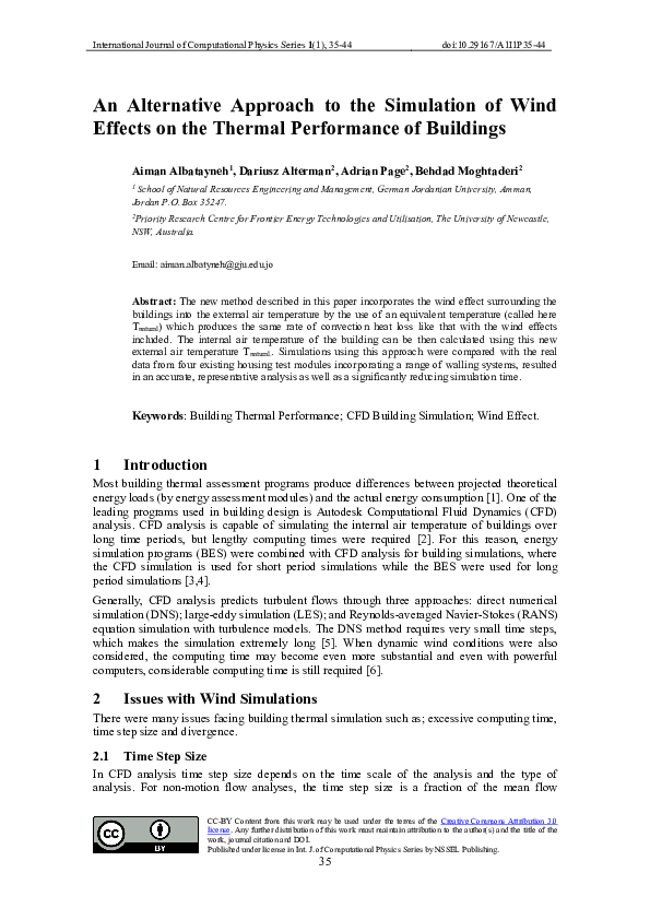 (PDF) An Alternative Approach to the Simulation of Wind Effects on the ...
