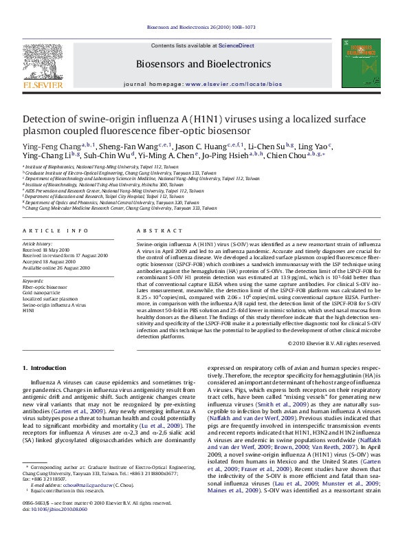 (PDF) Detection of swine-origin influenza A (H1N1) viruses using a ...