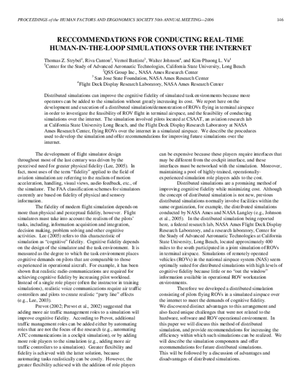 (PDF) Reccommendations for conducting real-time human-in-the-loop ...