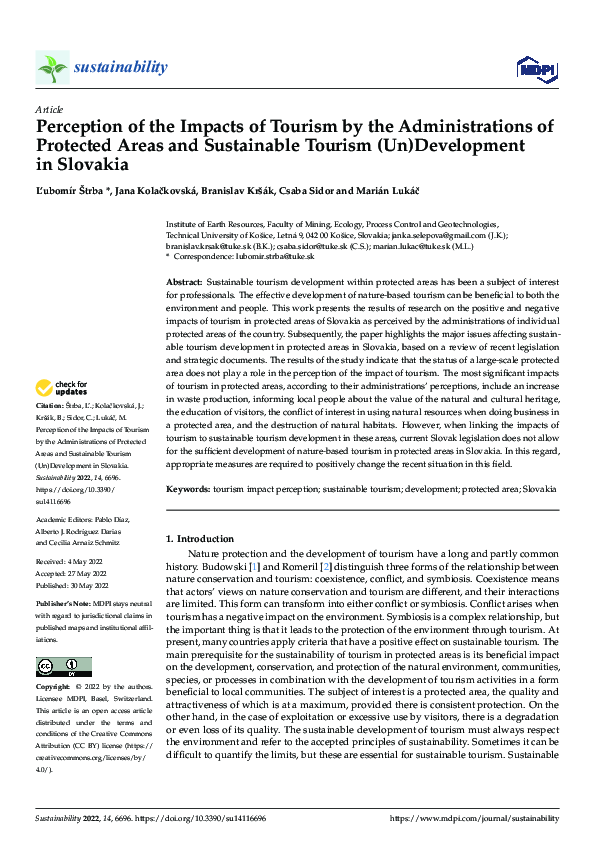 (PDF) Perception of the Impacts of Tourism by the Administrations of ...