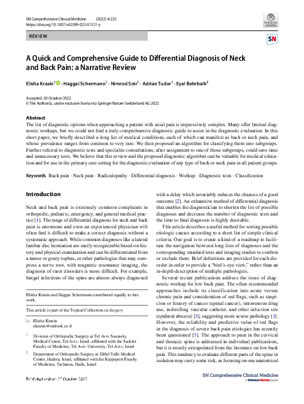 (PDF) A Quick and Comprehensive Guide to Differential Diagnosis of Neck ...