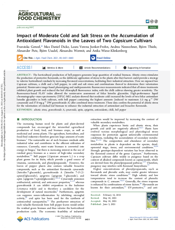 (PDF) Impact of Moderate Cold and Salt Stress on the Accumulation of ...