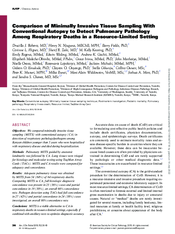 (PDF) Comparison of Minimally Invasive Tissue Sampling With ...
