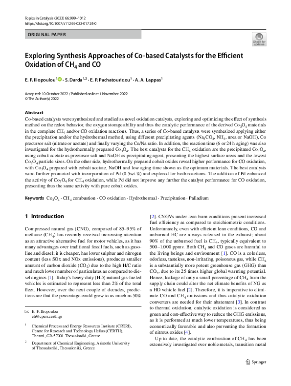 (PDF) Exploring Synthesis Approaches of Co-based Catalysts for the ...