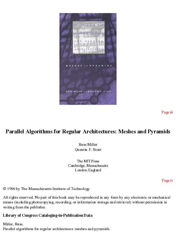 (PDF) Parallel algorithms for regular architectures: Meshes and pyramids