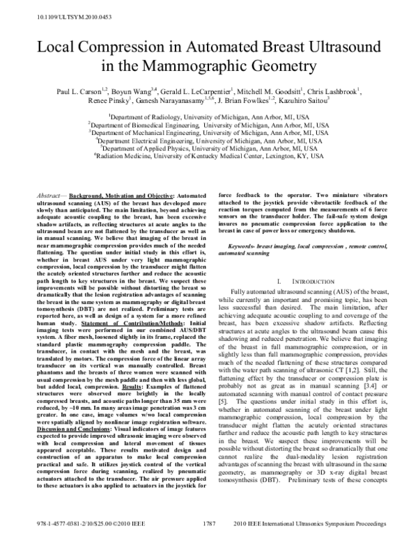 (PDF) Local compression in automated breast ultrasound in the ...
