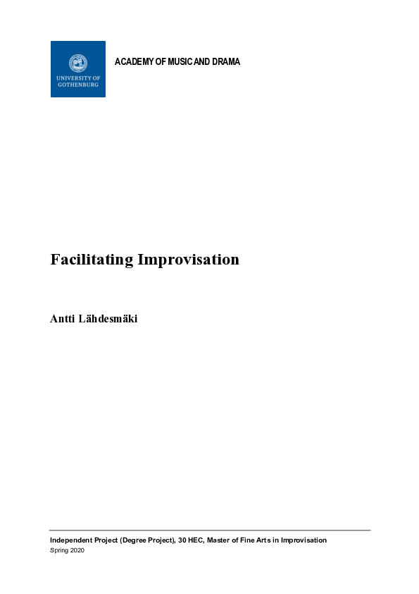 (PDF) Facilitating Improvisation