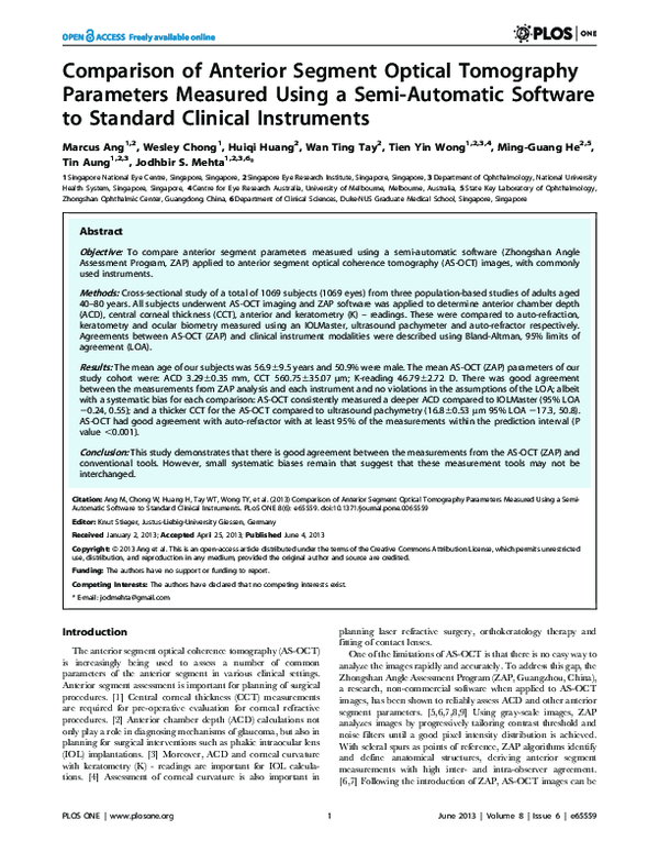 (PDF) Comparison of Anterior Segment Optical Tomography Parameters ...