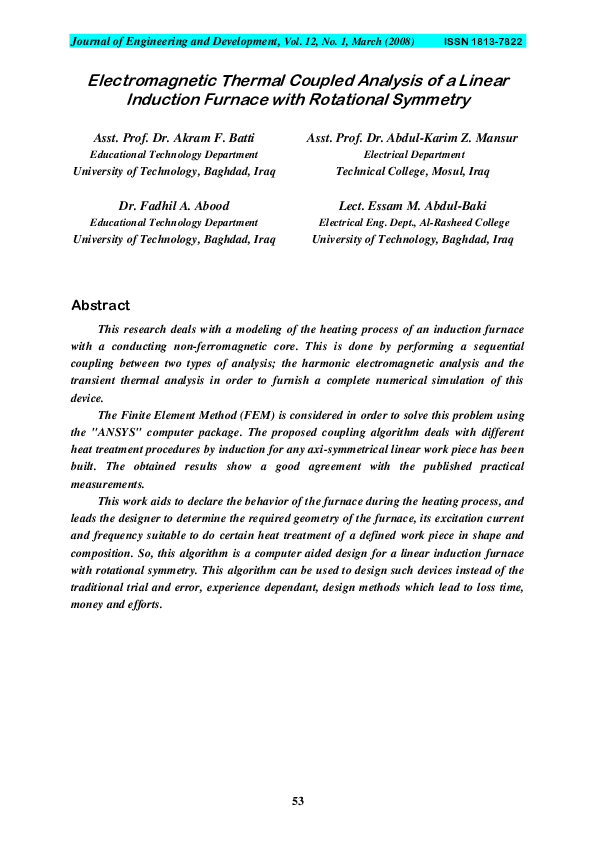 (PDF) Electromagnetic Thermal Coupled Analysis of a Linear Induction ...