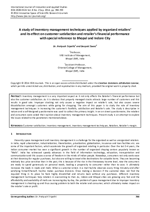 (PDF) A study of inventory management techniques applied by organized ...