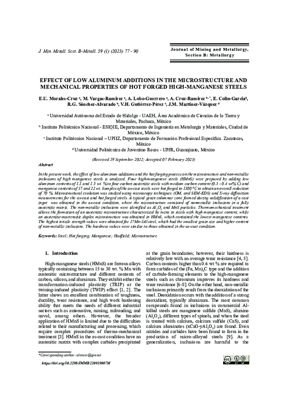 (PDF) Effect of low aluminum additions in the microstructure and ...