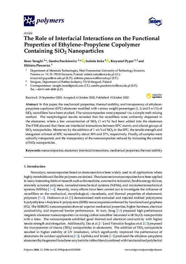 (PDF) The Role of Interfacial Interactions on the Functional Properties ...
