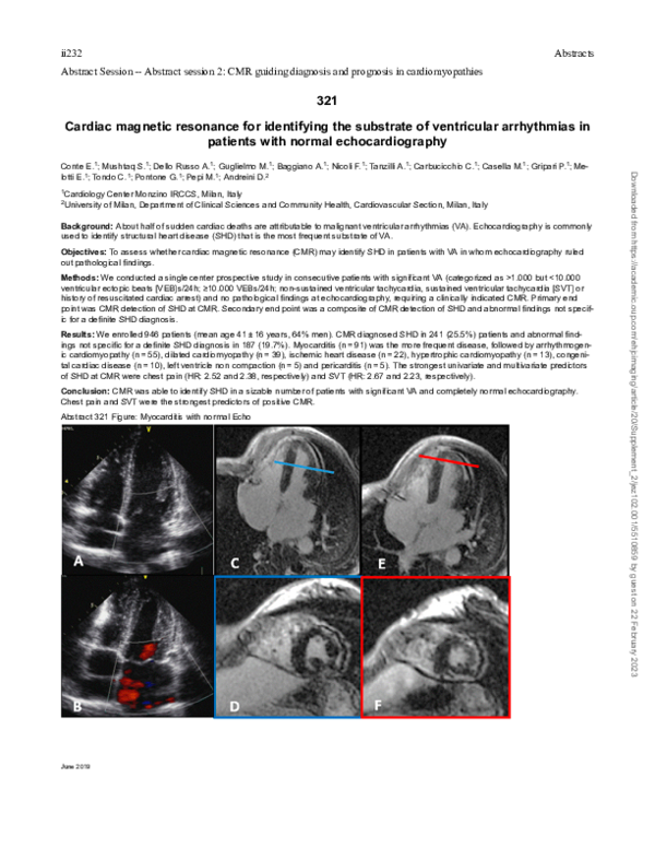 (PDF) 321Cardiac magnetic resonance for identifying the substrate of ...