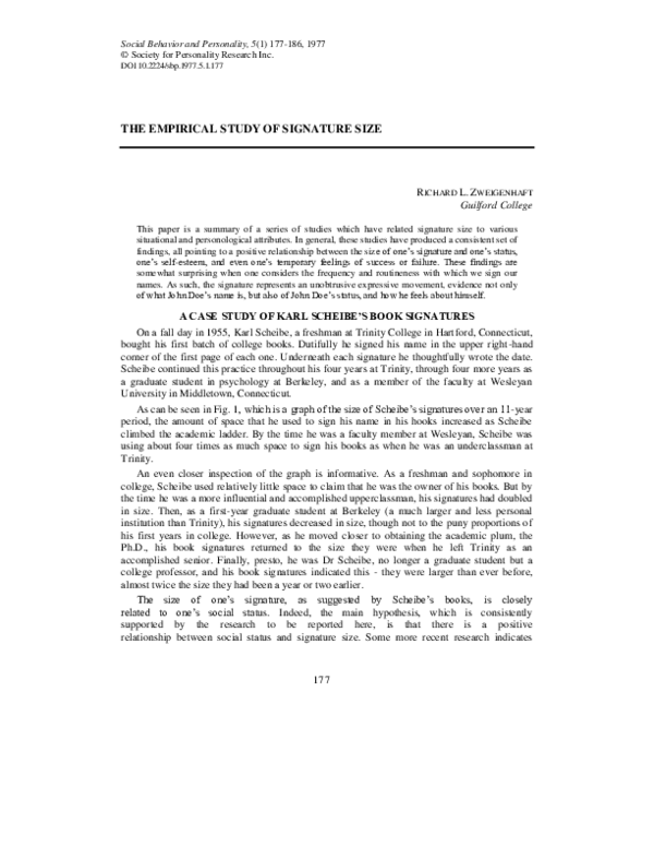 (PDF) The Empirical Study of Signature Size