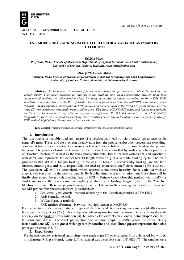 (PDF) Fnk Model of Cracking Rate Calculus for a Variable Asymmetry ...