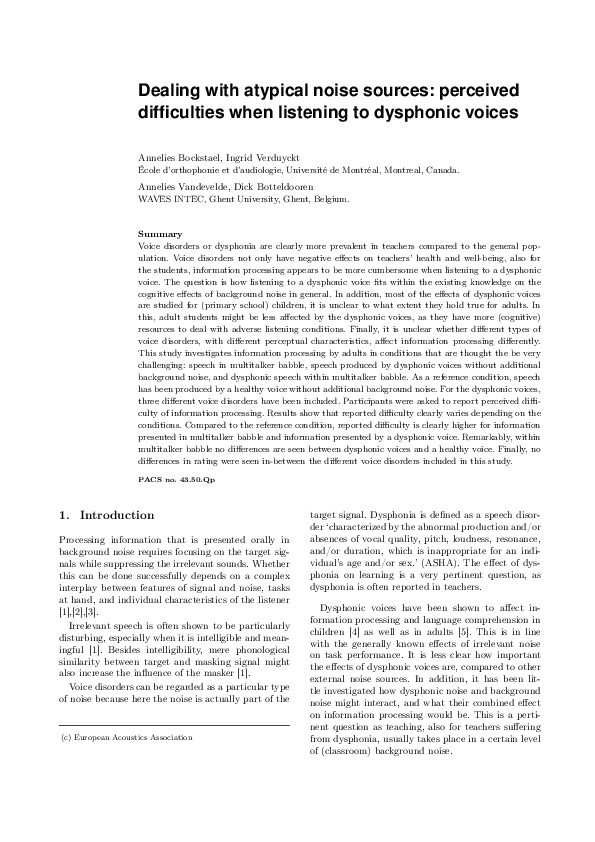 (PDF) Dealing with atypical noise sources : perceived difficulties when ...