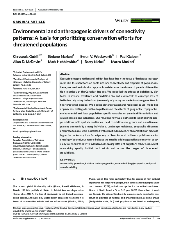 (PDF) Environmental and anthropogenic drivers of contaminants in ...