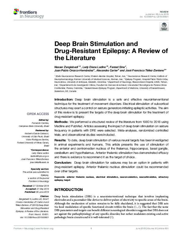 (PDF) Deep Brain Stimulation and Drug-Resistant Epilepsy: A Review of ...